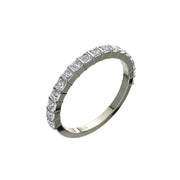 Demi-alliance 17 diamants naturels princesses 0.60 carat or blanc Lucia